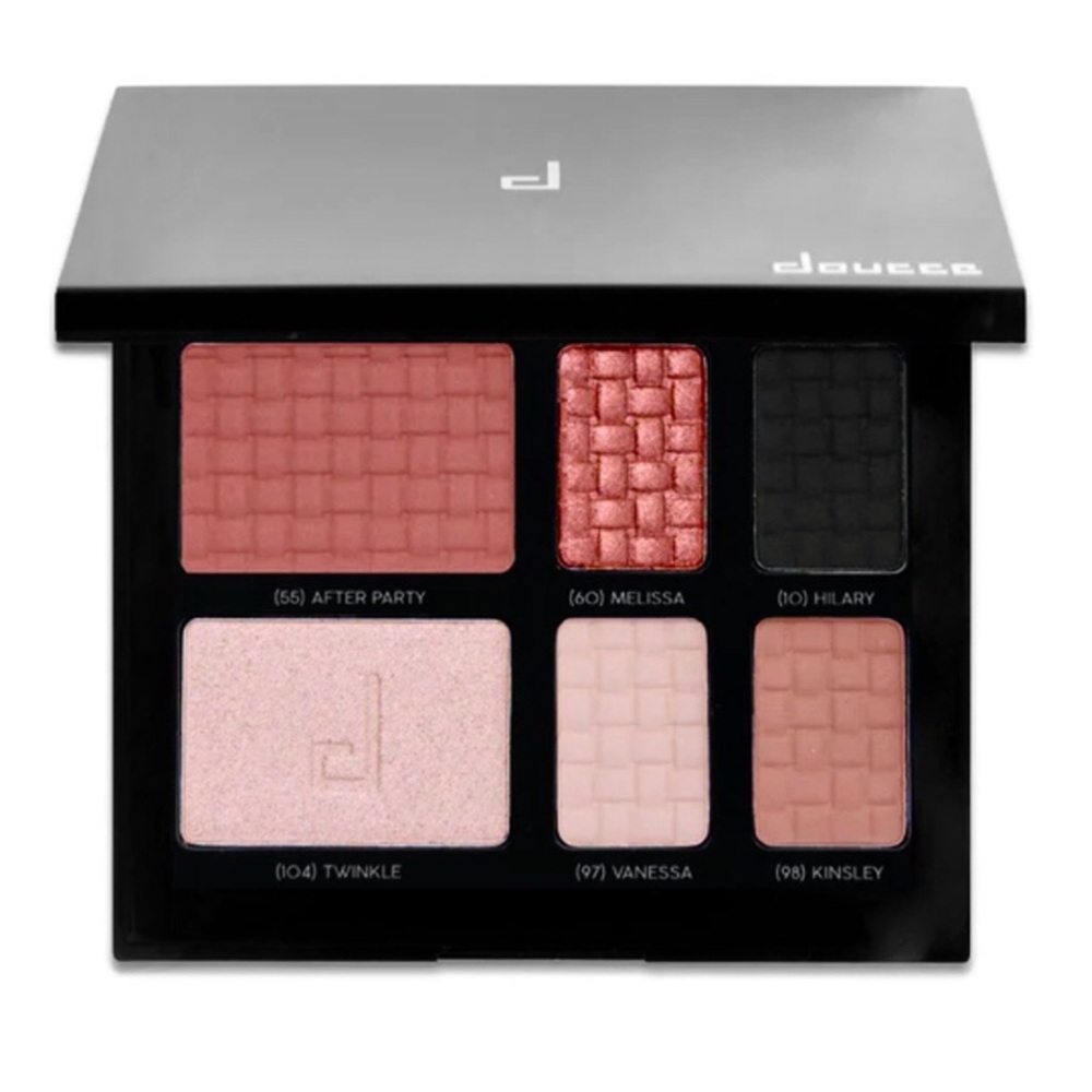 Doucce Eyeshadow Palette — Rose, Coral, Black, Champagne, Nude, Peach